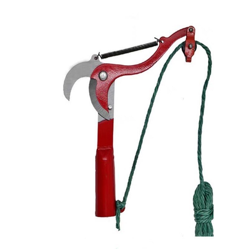 High Altitude Pruning Shears Tree Trimmer Branches Cutter Garden Pruning Scissor Pick Fruit Tool with Rope Useful Shear: Red