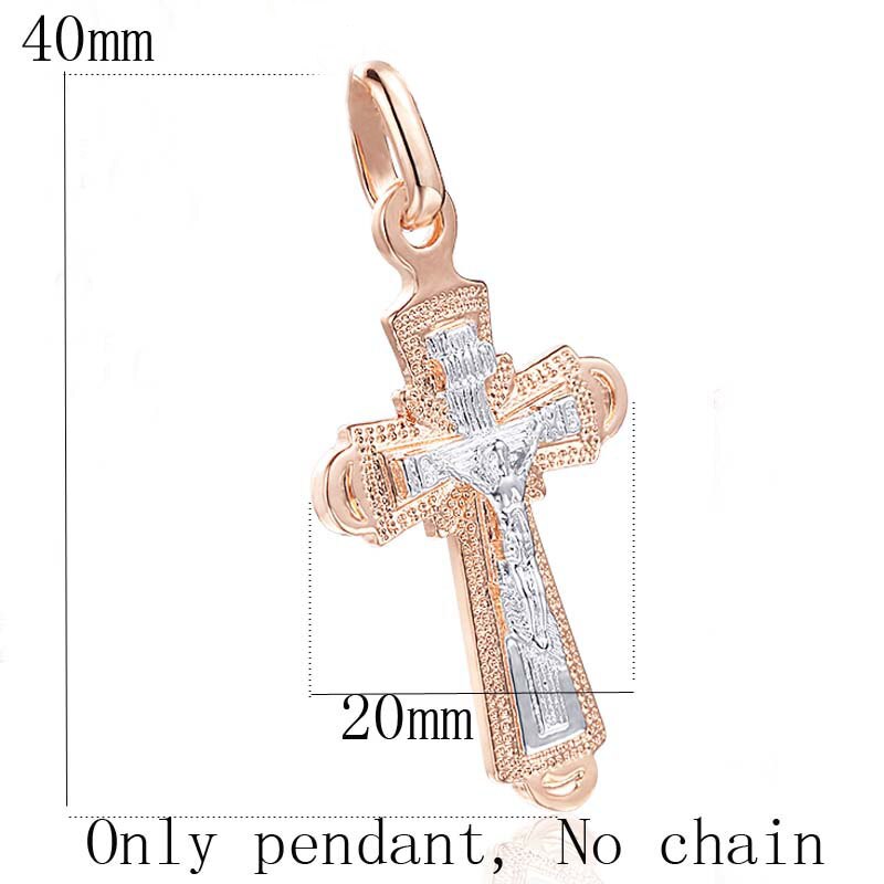 6 Style FJ Jewelry Women Mens Necklace Pendant 585 Rose Gold Color Mixed Cross Crucifix Pendants Snail Chains: PN0105