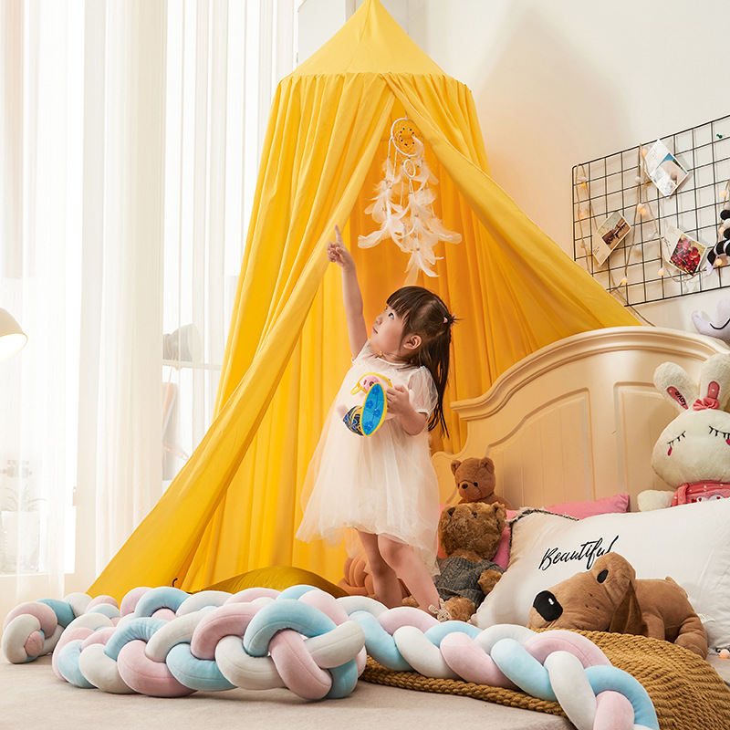 Kids Hanging Bed Canopy Baby Mosquito Net for Crib Dome Curtain Baby Mosquito Net Play Tent Children Room Decoration: Burgundy