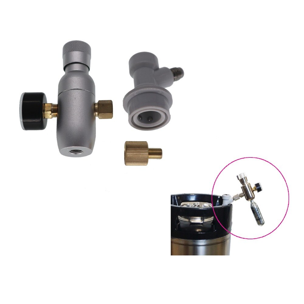 Kit de cargador de CO2 regulado Premium, 0-60 PSI con bloqueo de bola, desconexión de Gas, rosca de 3/8"