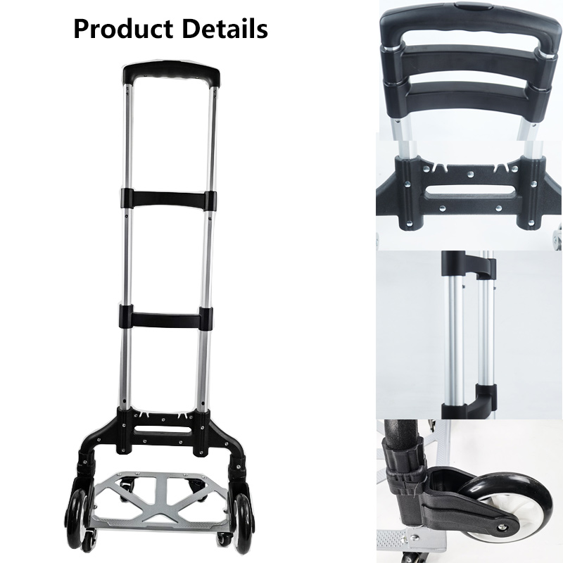 Lichter Up Aluminiumlegering Huishouden Traplopen Trolley Kleine Draagbare Opvouwbare Bagage Kar Trailer Trolley Trolley Winkelwagen