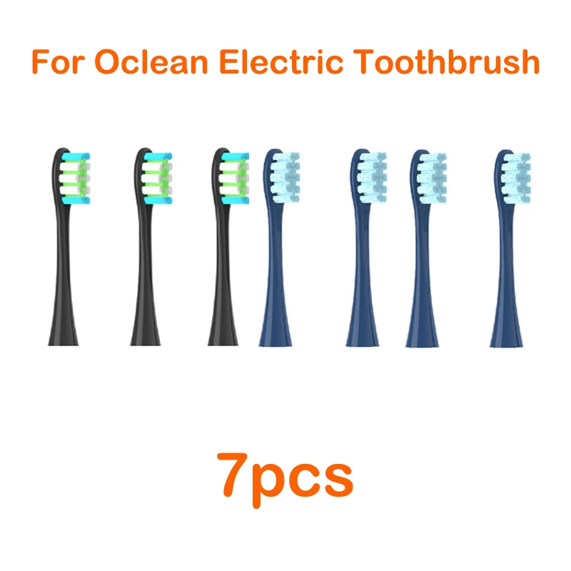 For Oclean Flow/X/ X PRO/ Z1/ F1/ One/ Air 2 /SE Brush Heads Soft DuPont Sonic Toothbrush Vacuum Bristle 7pcs Replacement Heads: Dark Green