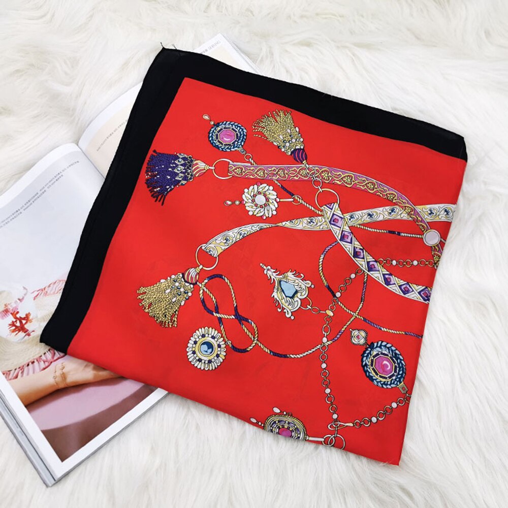 Silk Skinny Bag Scarf for Women Print Neck Scarves Head Band Long Ribbon Hairband Scarfs Accessories