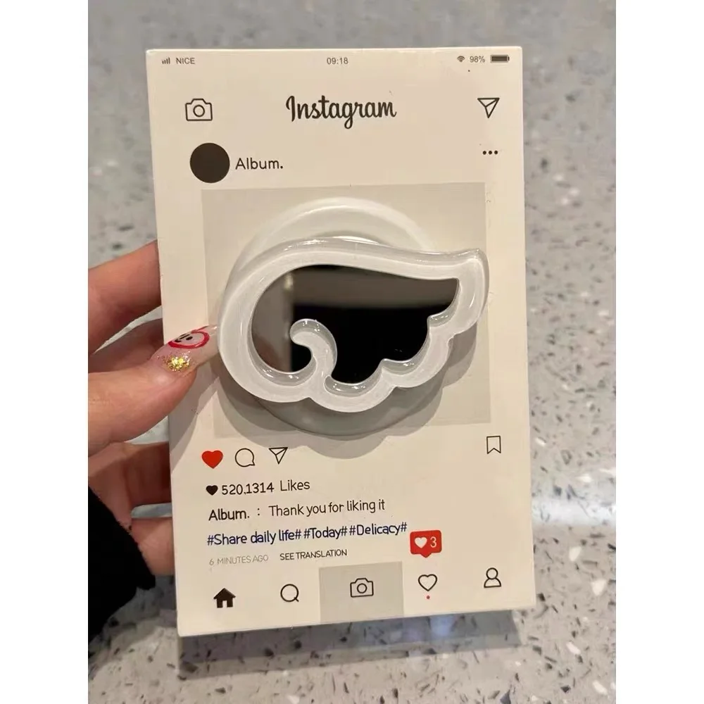 Korea's cute magnetic stand Tok cartoon star Angel Wings Magsafe phone case for iPhone 16 15 14 13 Pro Max mirror back cover: Beige / IPhone 14 Pro Max