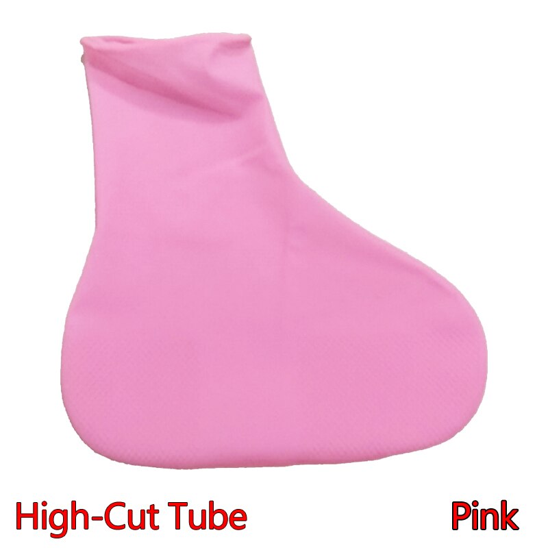 1 paar Wasserdichte Outdoor Latex Schuhe Abdeckungen Mehrweg Silikon Regen Schuhe Boot Abdeckungen Material Unisex Schuhe Non-slip Protektoren: High-Cut Tube Pink / l