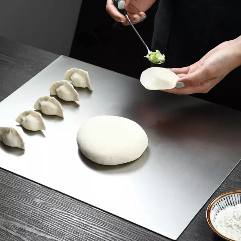 Large Stainless Steel Pad Pastry Board Cutting Rolling Dough Pad Non Stick Rolling Dough Mat Baking Flour Knead Pad