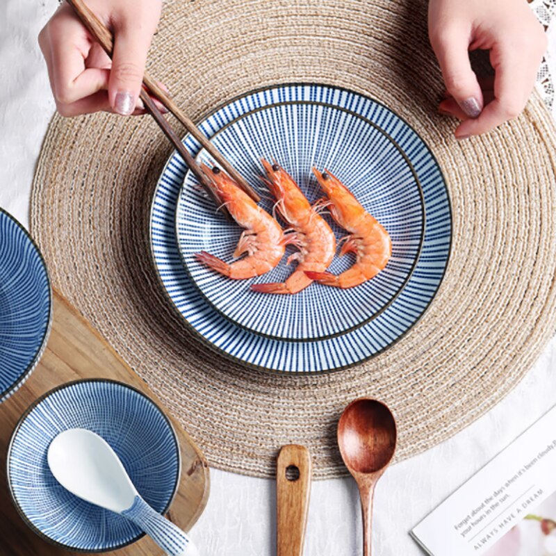 Assiette japonaise dîner ensemble cuisine domestique porcelaine Dessert Sushi plats Steak salade Snack gâteau assiettes vaisselle