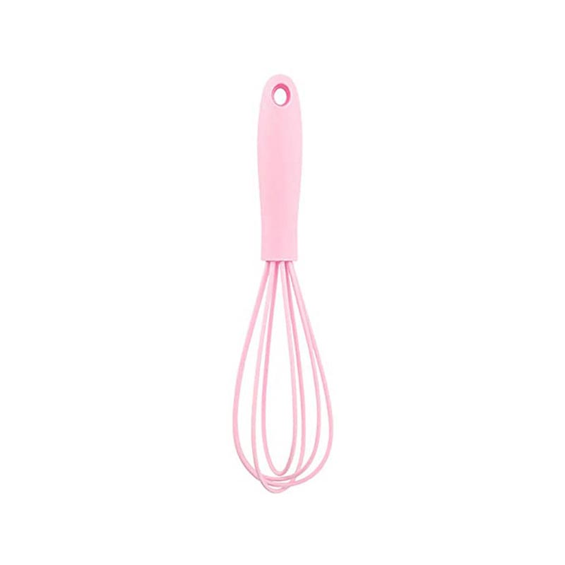 Kitchen Silicone Whisk Egg Beater 17cm Egg Mixer Kitchen Utensil Egg Tools Cooking Foamer Wisk Cook Blender: Pink