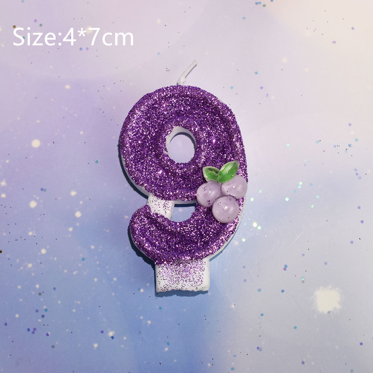 Happy Birthday Child Fruits Purple Grape Candles For Girl Number 0-9 Cake Topper Wedding Decoration Anniversary Party Supplies: 9 Pink