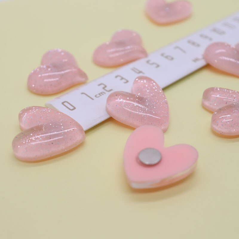 30mm fridge magnet pink shinny heart kids like girl like decoration magnetic sticker paper fixer paste art cafts
