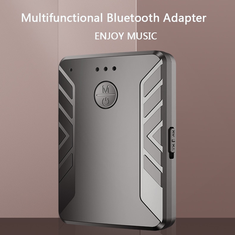 Multipoint Bluetooth 5.0 Audio Zender Ontvanger Voor Tv Pc Verbinding 2 Hoofdtelefoon 3.5Mm Stereo Draadloze Adapter Met Microfoon