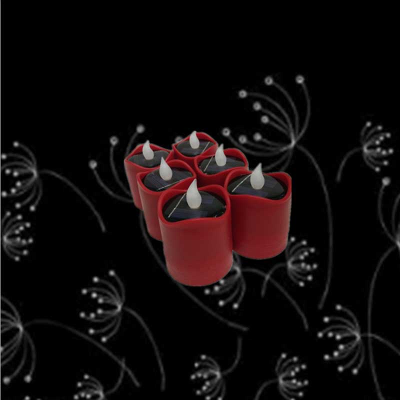 3 or 6 Pieces Waterproof Outdoor Decorative Solar LED Candles,Battery Operated Flameless Flickering Red Body For Grave Garden