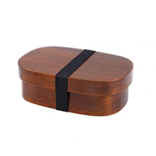 Caixa de almoço de madeira natural bento recipiente comida viagem escola acampamento utensílios de mesa: Rectangle