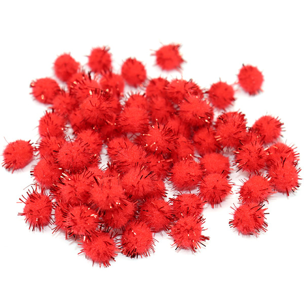 144pcs ongeveer 10mm Pluizige Zachte Pom Poms Pompoms ballen Handgemaakte Bruiloft Decor Voor DIY Kinderen Speelgoed Craft Supplies materialen YJ0702: Red