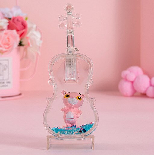 Cartoon Viool Knipperende Olie Druipend Olie Spill Valentijnsdag Vloeibare Timer Vloeistof Zandloper Bureau Decoratie Desktop Ornamenten: Bruin