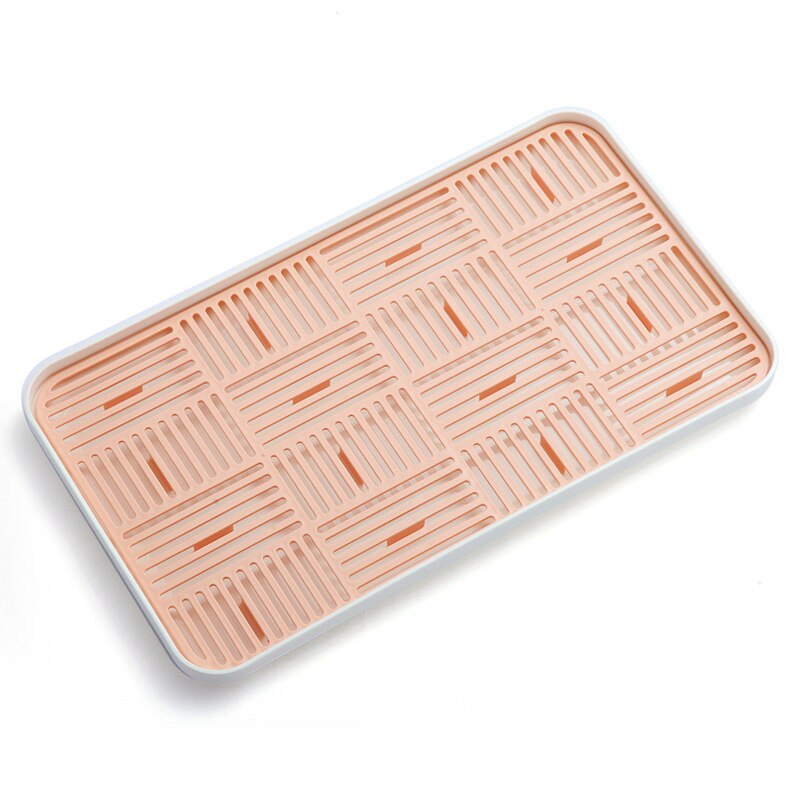 Aanrecht Organzier Zeep En Spons Houder Fles Cup Servies Lekbak-Opslag Tray Tool Voor Afwas Spons scrubber: Large pink