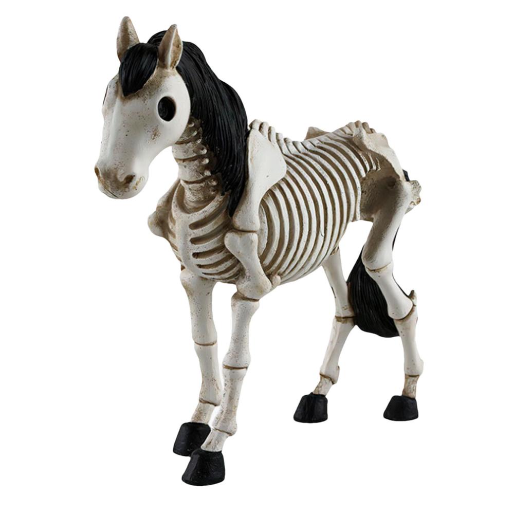 animale scheletro arredamento spettrale scheletro modello di cavallo scheletro di cavallo statua d'arte in resina per feste di Halloween: Default Title