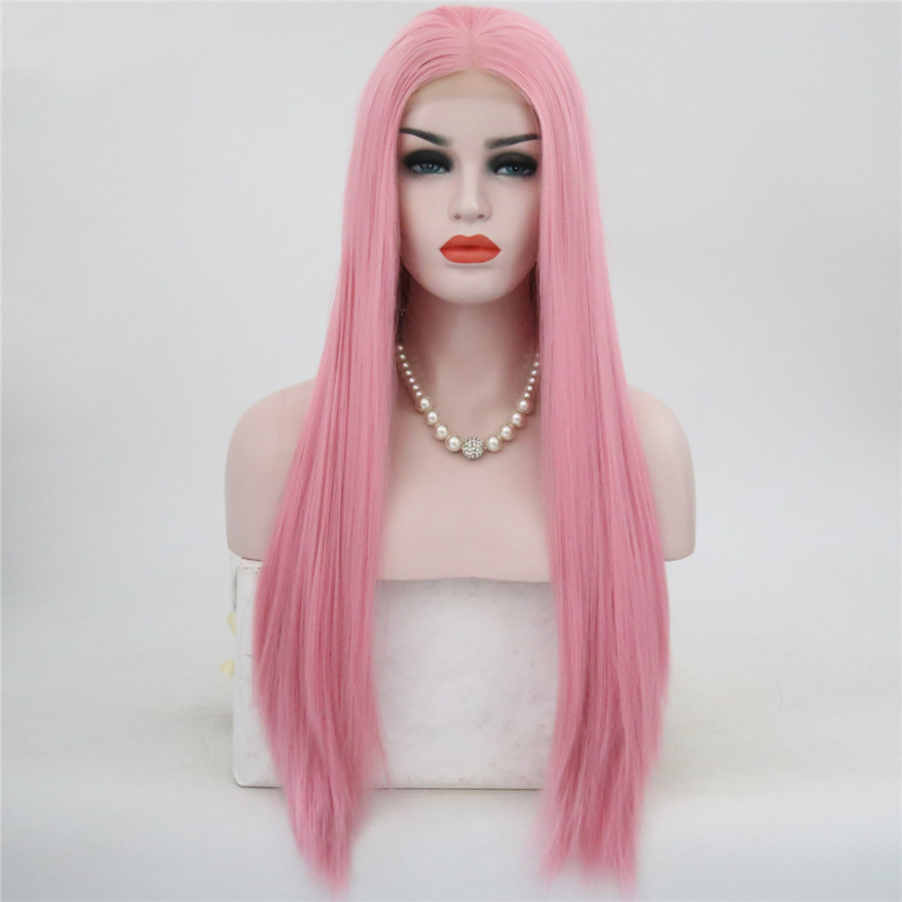 VREUGDE & BEAUTY 15 Stijlen Synthetisch Natuurlijk Smooth Lange Rechte Lace Front Pruik Hoge Temperatuur Fiber Voor Vrouwen Pruiken 28 inches