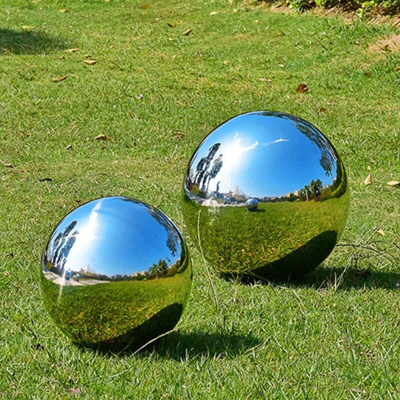 Esfera de Metal de acero inoxidable para decoración, bola hueca de 142mm-200mm, puerta exterior, centro comercial, venta