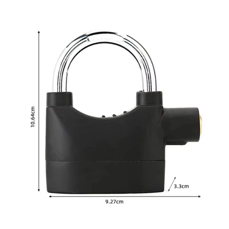 Built-in Movement Sensor Security 110db Siren Alarm Lock Universal Anti-Theft Padlock for Bicycle Motorcycle Door Gate: black