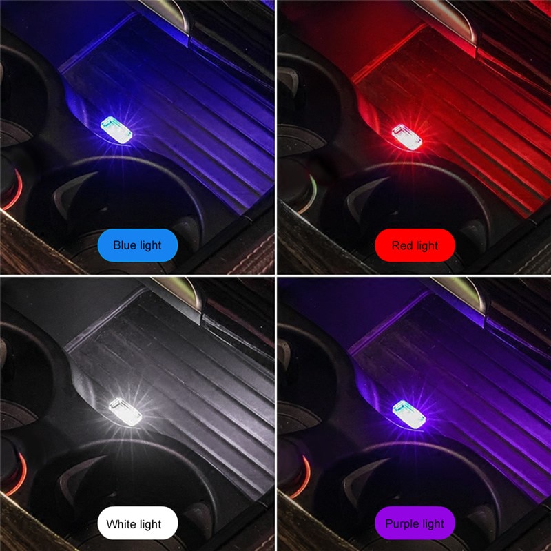 Biltilbehør interiør mini bil atmosfære lys usb trådløs led bil interiør neon ambient lampe bil interiør smykker