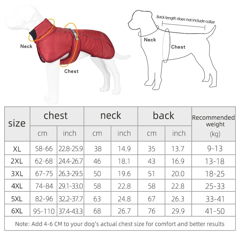 Coat Dachshund Labrador Outfits Winter Dog Clothes For Medium Jacket Large Dogs Windproof Reflective Warm Coat French Bulldog