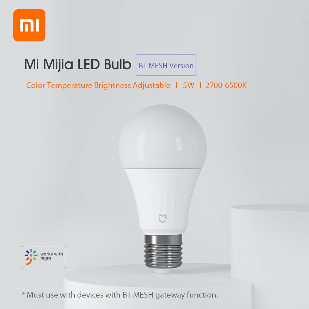 Xiaomi Mijia LED Bulb Bluetooth MESH Version E27 LED Light Blub 5W 2700- 6500K Adjustable Brightness