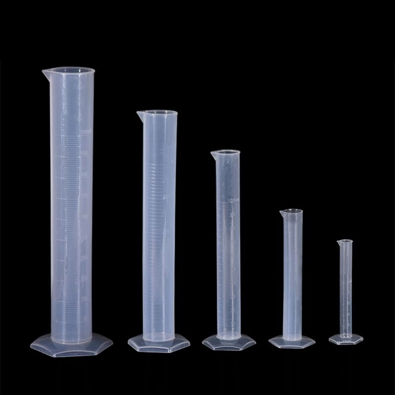 Plastic Graduated Cylinders and Plastic Beakers,5pcs Plastic Graduated Cylinders