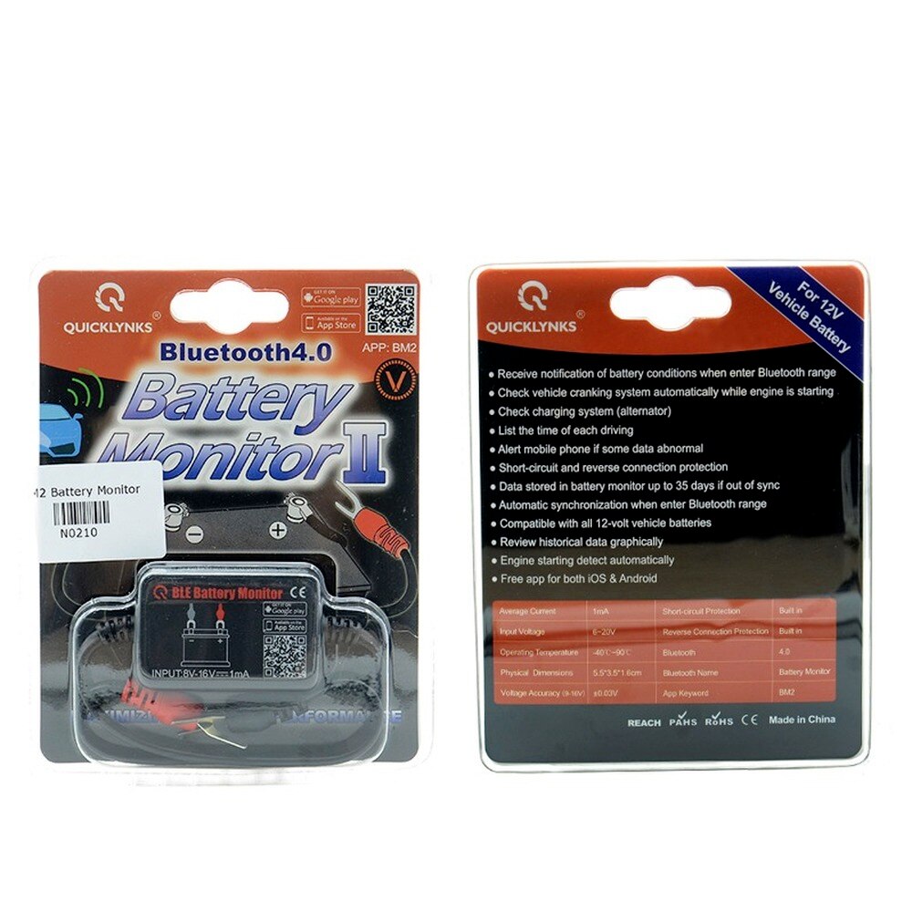 12V Battery Monitor BM2 On Phone APP Bluetooth-Compatible 4.0 Device All Car 6-20V Battery Tester