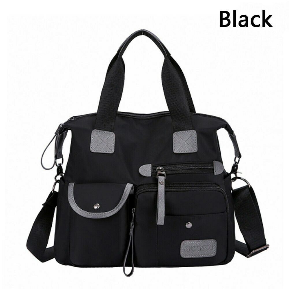 plus récent femmes grande capacité en Nylon sacs à bandoulière Messenger imperméable à l'eau sacs fourre-tout filles voyage sacs à main: Black