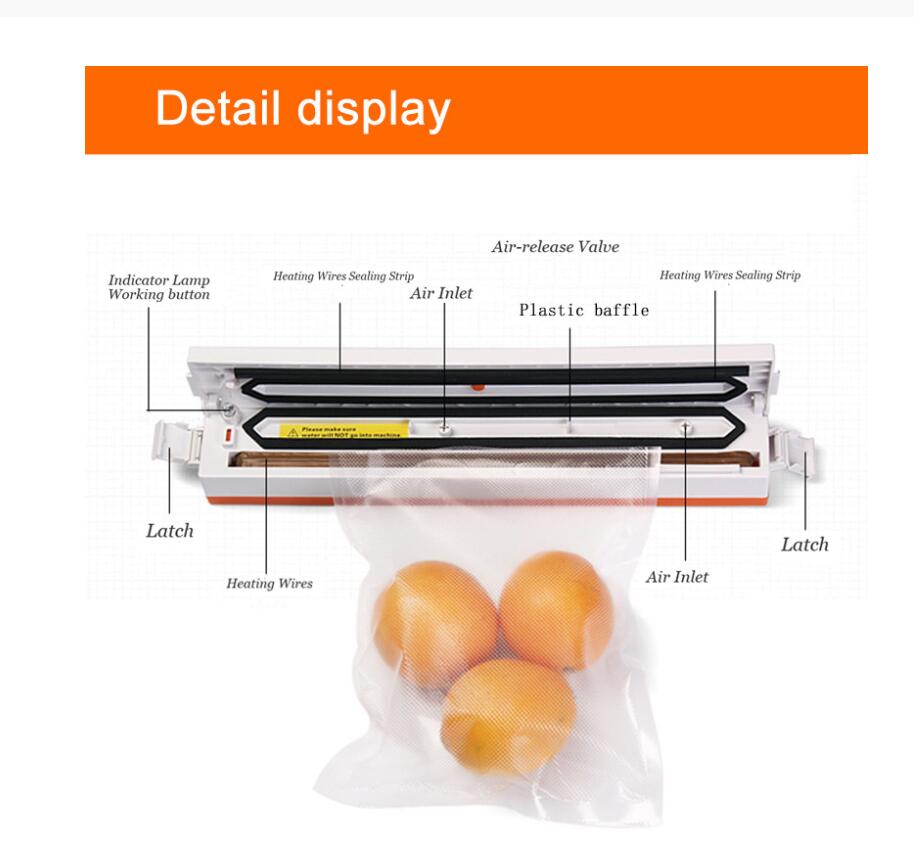 Binnenlandse Voedsel Vacuo Sealer Machine Afdichting Tool Houden Vers Voedsel Verpakkingsmachine Vacuüm Sealer Includ10Pcs Vacuüm Verpakker