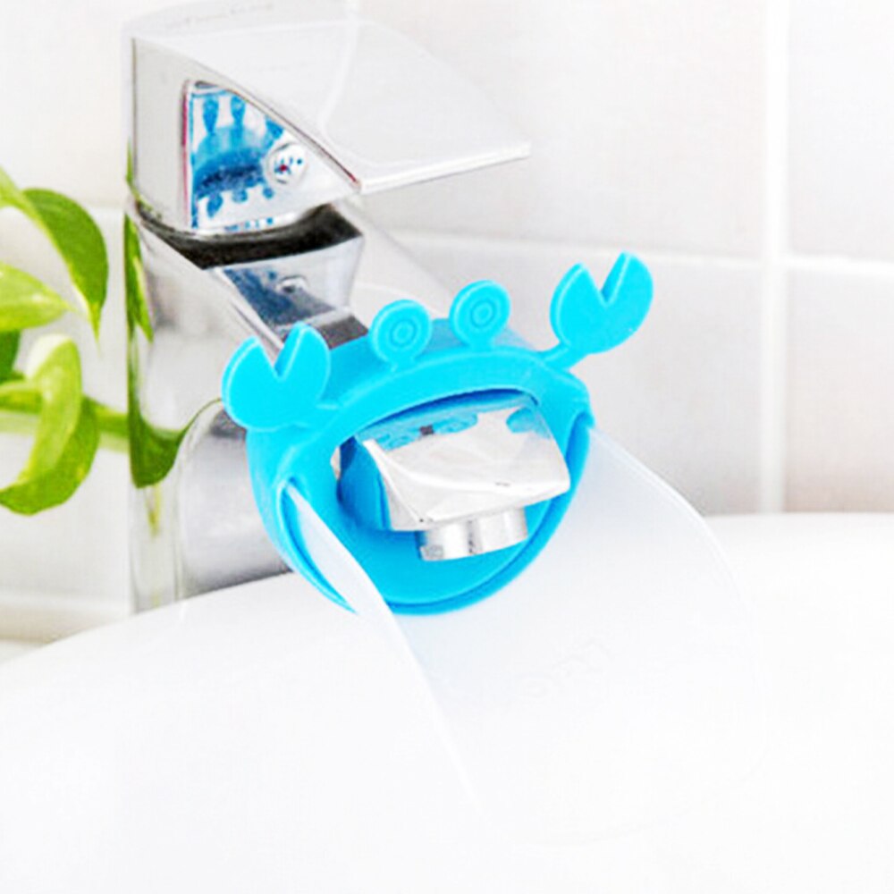 Silicone Tubs crab kids Faucet Extender children Hand Washing extender Bathroom Sink Rubber Water Reach Faucet sink: 3