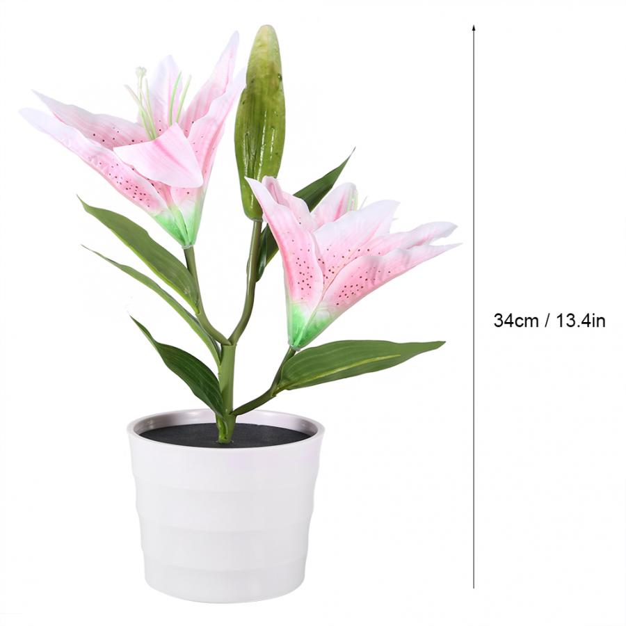 Solar Led Kunstmatige Lelie Lamp Simulatie Bonsai Decor Bloem Licht Voor Home Decoratie Kunstmatige Bloem Licht
