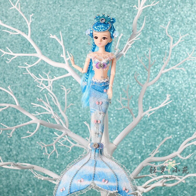 30cm havfrue dukker kinesisk kostume dukke gammel stil jakkesæt hanfu dukke prinsesse legetøj vinyl 12 led retro dukker  zh096: Farve 5