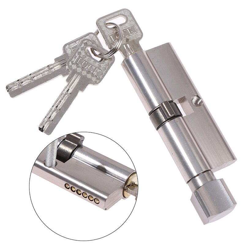 Lock Biased 70mm 3 Keys Anti-Theft Entrance Brass Door Lock Home Security Interior Bedroom Lock Cylinder Door Cylinder