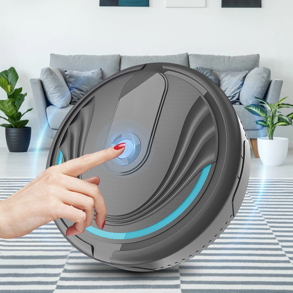 Mini Robot Home Cleaner Floor Sweeping Robot Battery Operated 4 Cleaning Modes Disposable Cleaning Sponge Pads Robot Cleaner