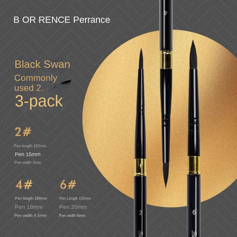 Borrence Artist Hand-Painting Drawing Brushes for Acrylic Gouache Watercolor Oil Painting Pen Nylon Hair Travel Hook Line Brush: Dark Khaki