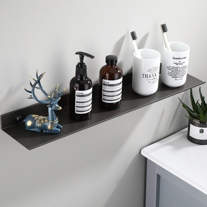 Zwarte ruimte aluminium badkamerplanken enkele laag plank shampoo plank keukenplank badkamerrek