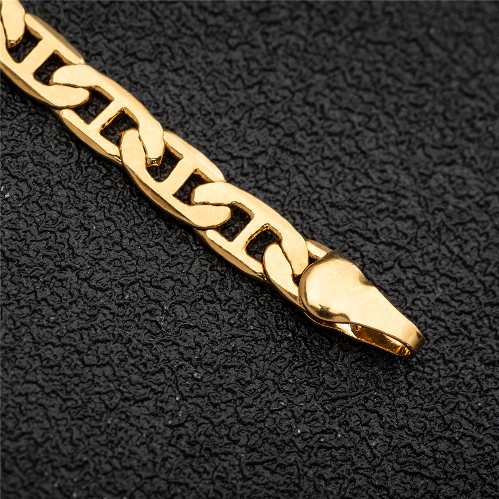 4.2mm wide Gold Color Mariner Link Chain Anklets For Women Ankle Bracelet Woman Anklet Female Foot Jewelry 9 10 11inches