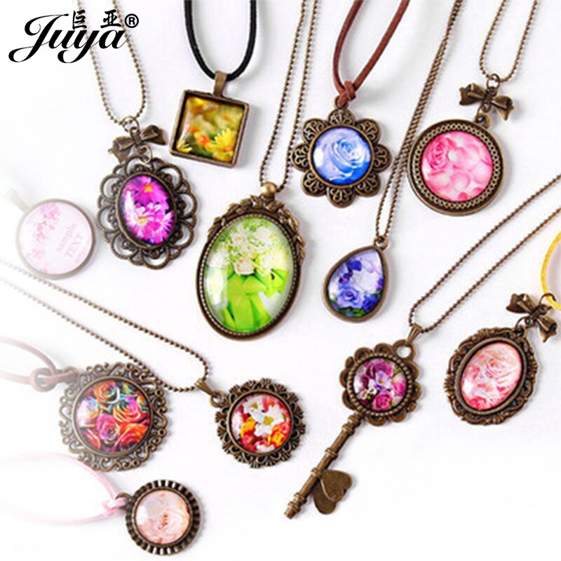 20PCS Lovely Mouse Pendant Cabochon Base 25mm Tray Charms For DIY Necklace Jewelry Making Findings Crafts Supplies Accessories