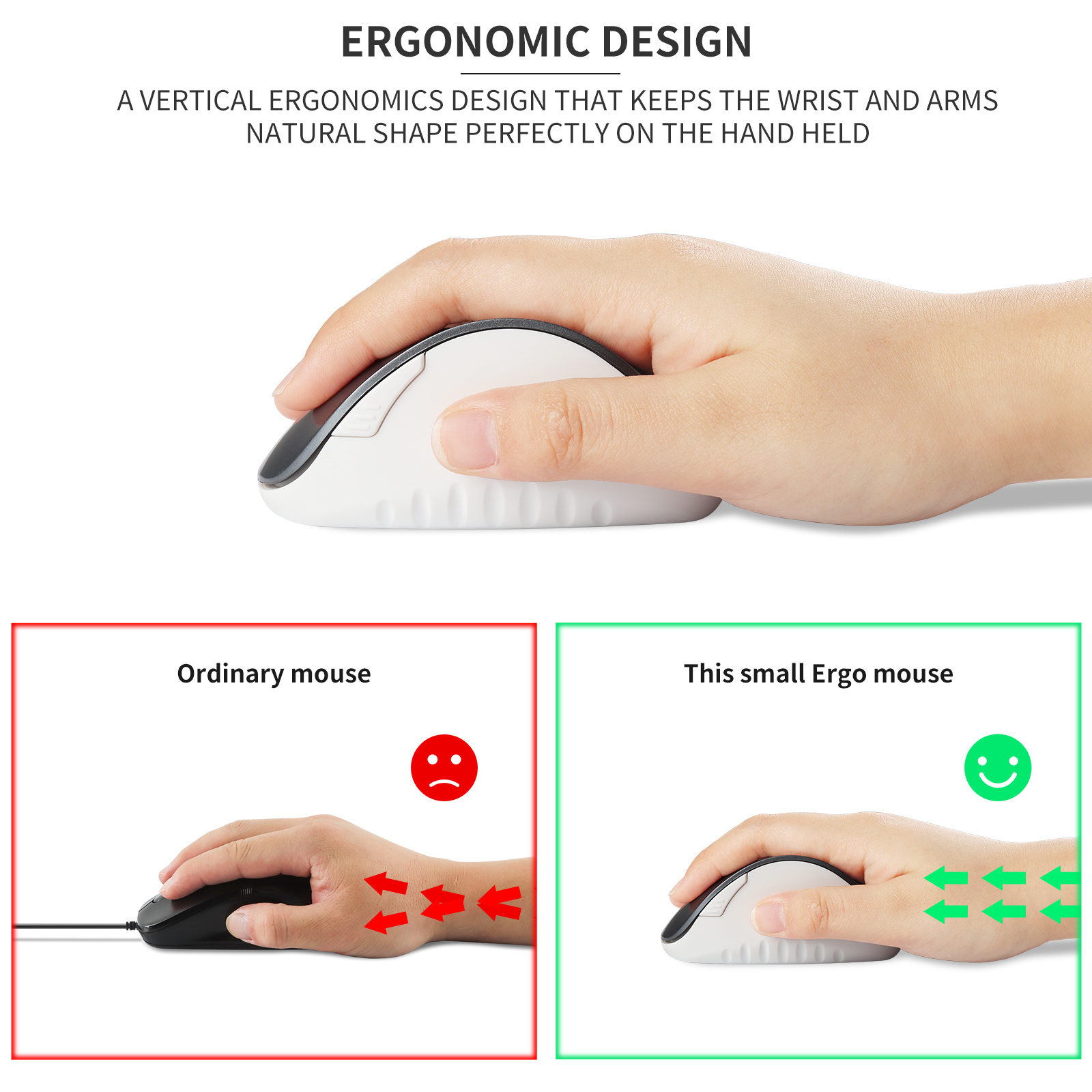 CHYI Vertical Mouse 2.4G Wireless Right Hand Ergonomic Computer Gaming Mice 4D USB Optical Mouse Girl Pink Mouse For Laptop PC