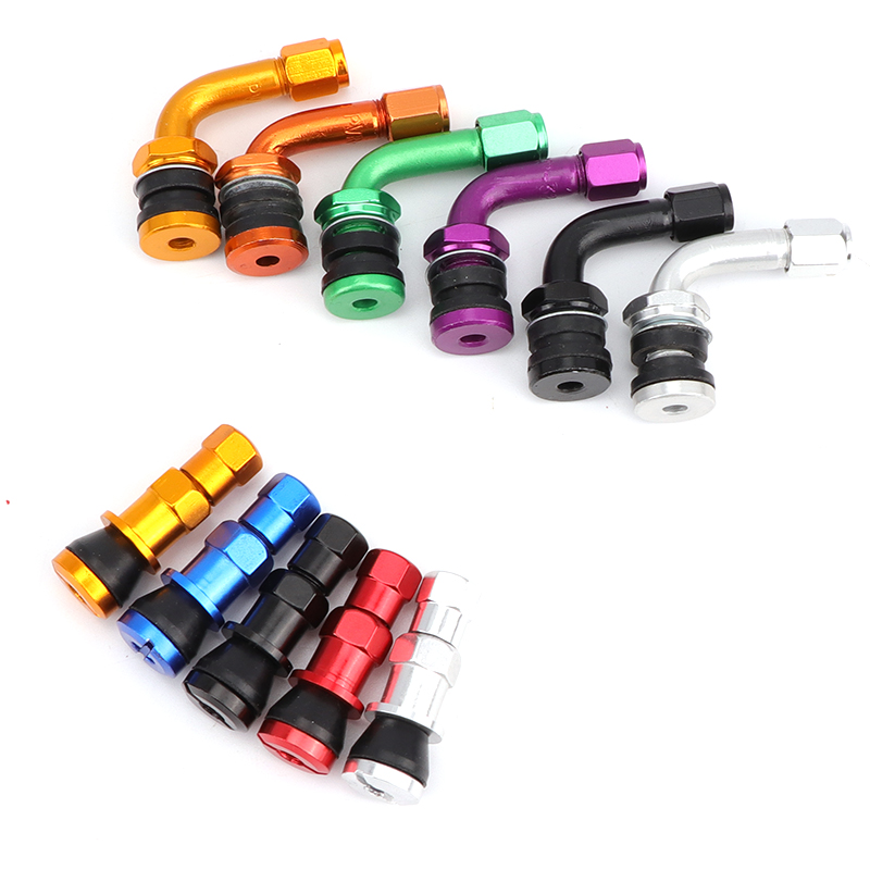 1 Pcs Alloy Rubber Straight valve/bend valve Tubeless Tyre Bicycle Auto Parts Tire Valve Accessories 5 colors