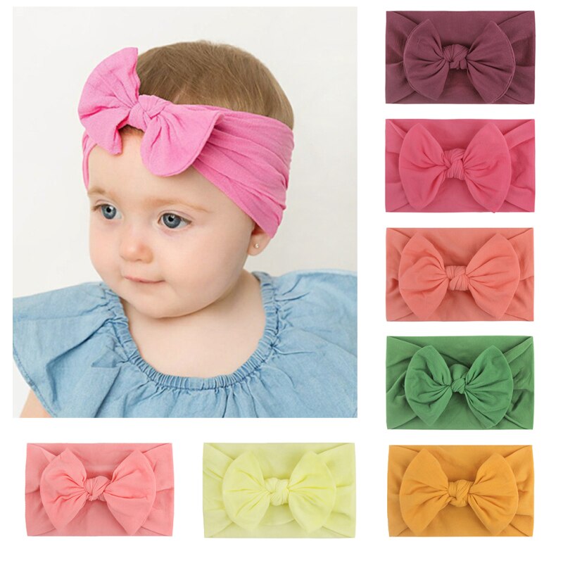 Baby Junge Mädchen Einfarbig Bowknot Stirnband Headwear Nahtlose Super Weiche Hairband Nette Haar Zubehör freundlicher Zubehör