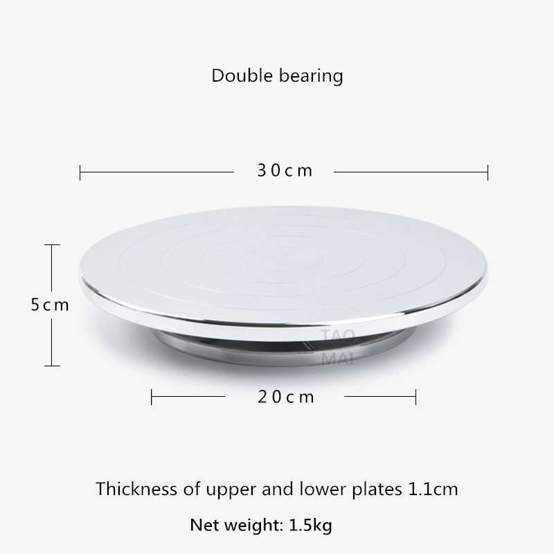 Pottery Aluminum Alloy Double-sided Turntable Sculpture Pottery Clay Handmade Model Platform Pottery Wheel Modeling Turntable: 30cm Double bearing