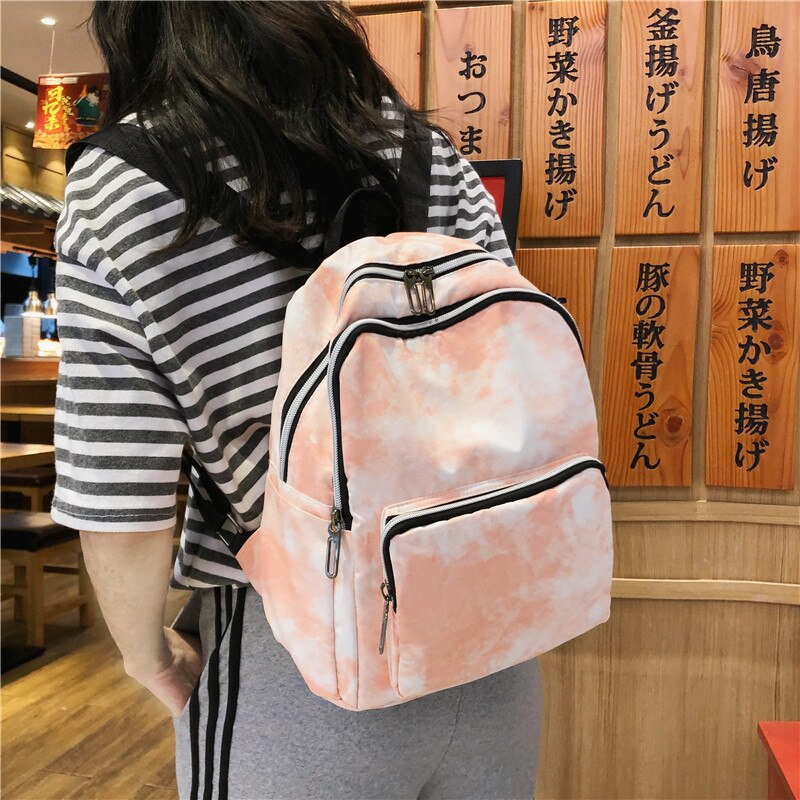 Atinfor Wasserdicht Nylon Frauen binden Farbstoff Kleine Reise Rucksack Teenager Tornister Mädchen Mini Daypack