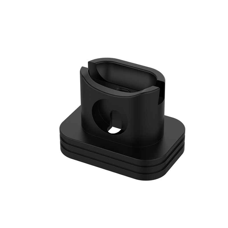 2 In 1 Charging Dock Station Charger For IWatch Soft Silicone Desk Charging Base Anti-Fall Stand Holder For AirPods Case Charger: Black
