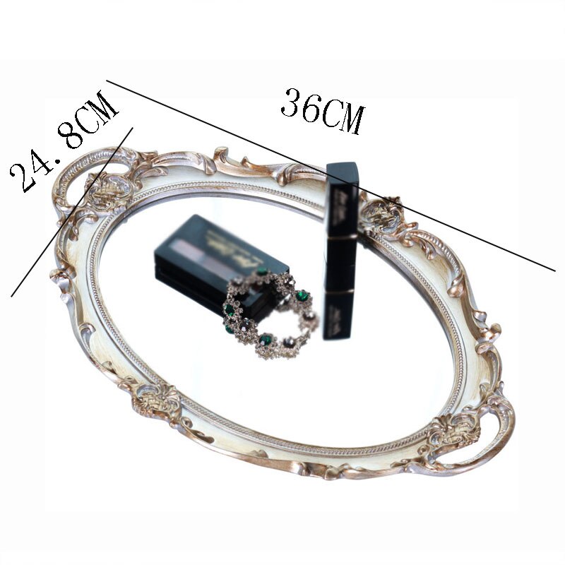 Französisch Kunst retro Spiegel Tablett Luxus Palast Stil Schmuck Kosmetik Ablage Ornamente Tee Tasse Lebensmittel Lagerung Fach hoch-endgifts