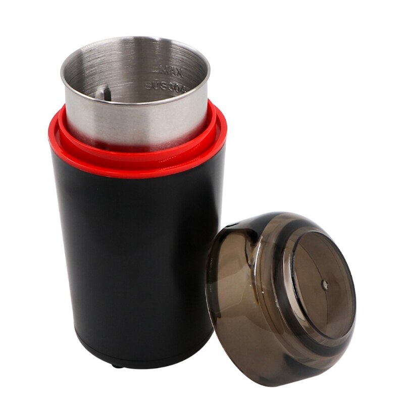 D0AB Mini Coffee Grinder Auto Coffee Bean Grind Mill EU Plug 4 Stainless Steel Blade