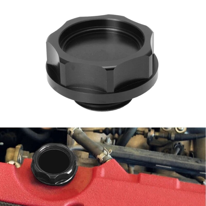 Olievuldop, Aluminium Olie Filler Cover Motor Tankdop Voor Honda Auto (Zwart)