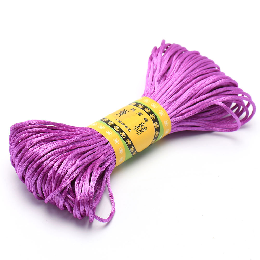 20 m 1,5 mm Satin--Nylon-Zierkordel, Rattail-Kordel, chinesischer Knoten: Lila
